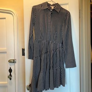 Zara Black and White Gingham Midi Dress XS/S